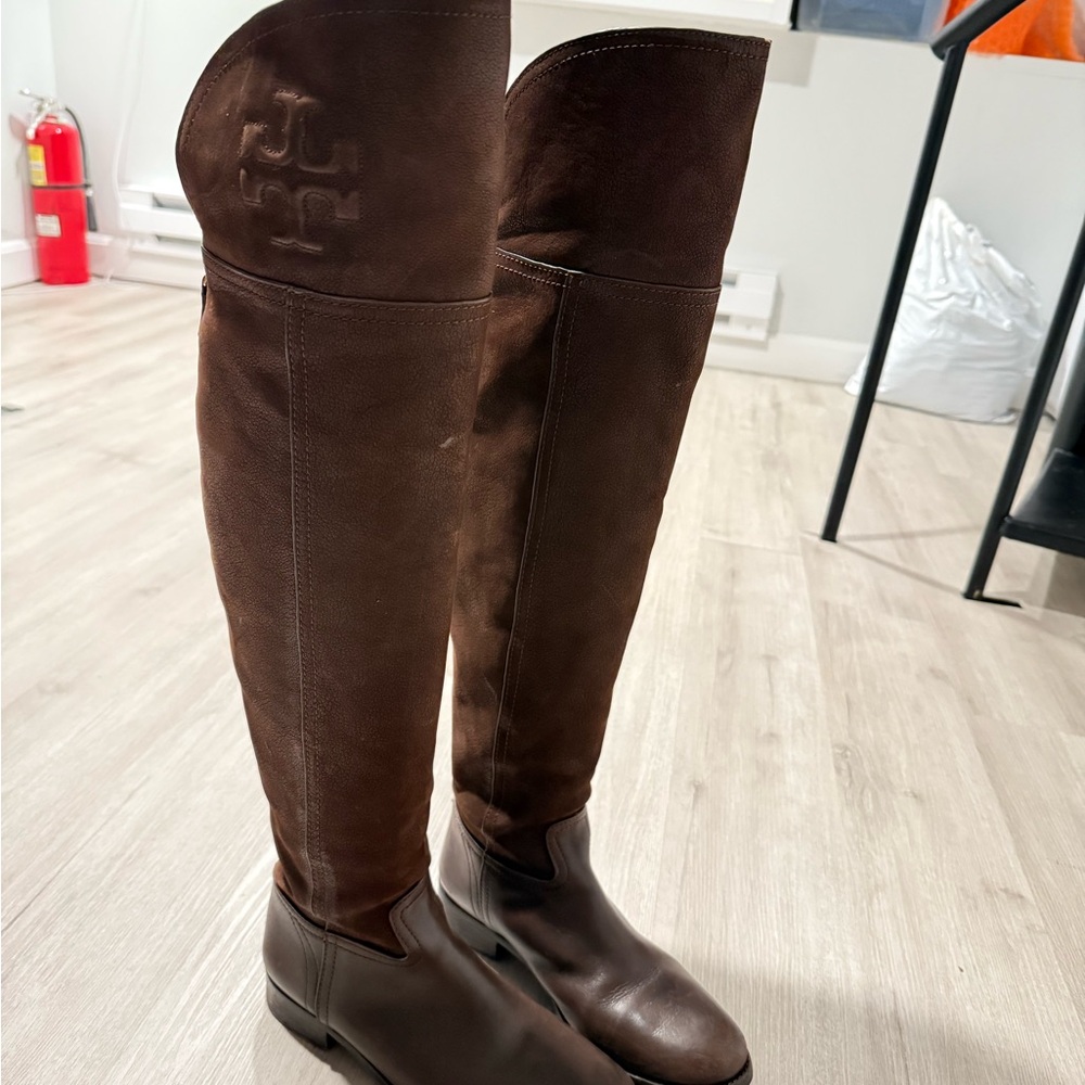 TORY BURCH - Simone over the knee boot - Brown
